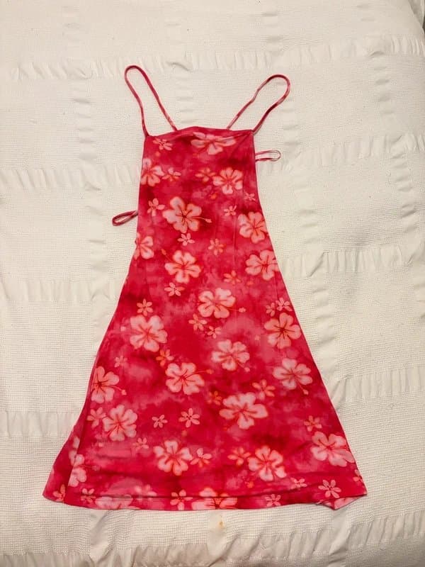 Bershka Bershka hibiscus flower open back dress