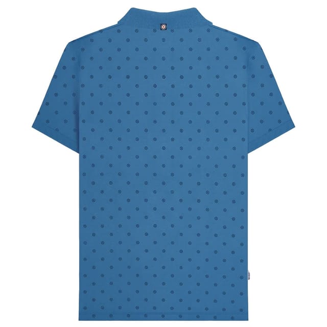 Lambretta Lambretta Men's Premium Target All-Over Print Big & Tall Polo Shirt in Mid Blue - 2
