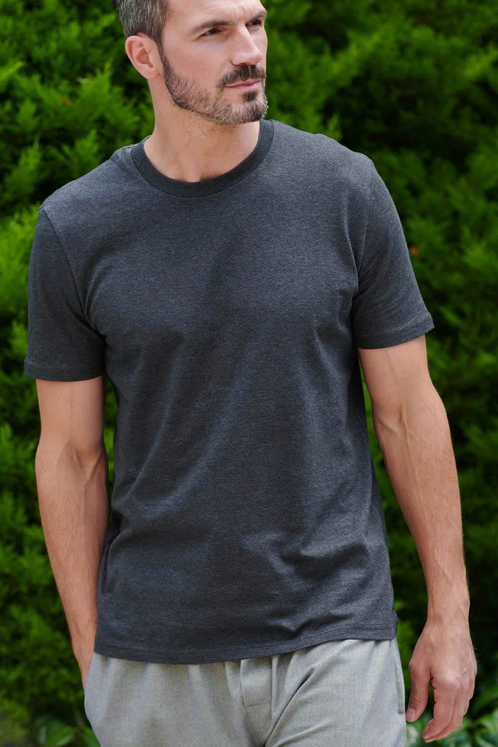 British Boxers British Boxers Men's "Dark Heather Grey" Cotton T-Shirt in Dark Grey