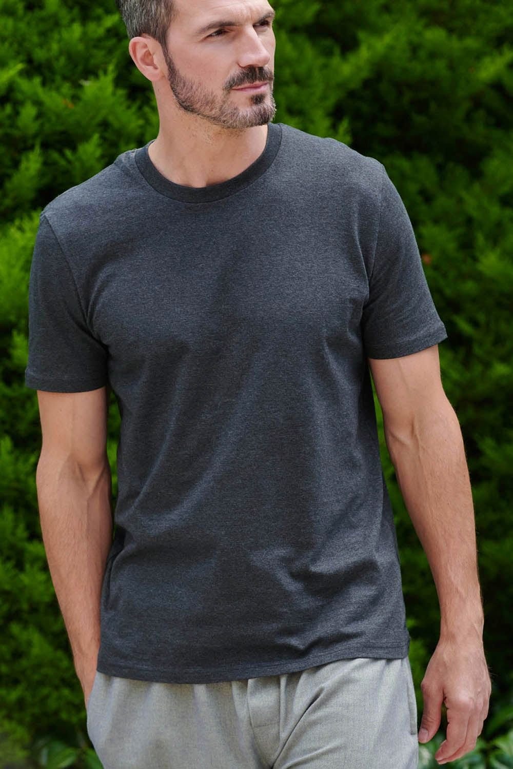 British Boxers British Boxers Men's "Dark Heather Grey" Cotton T-Shirt in Dark Grey - 1