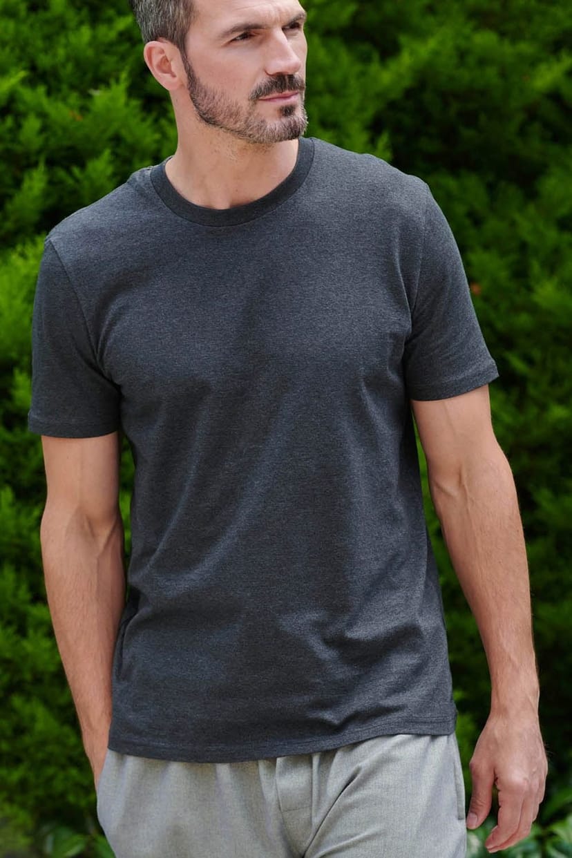 British Boxers British Boxers Men's "Dark Heather Grey" Cotton T-Shirt in Dark Grey - 1