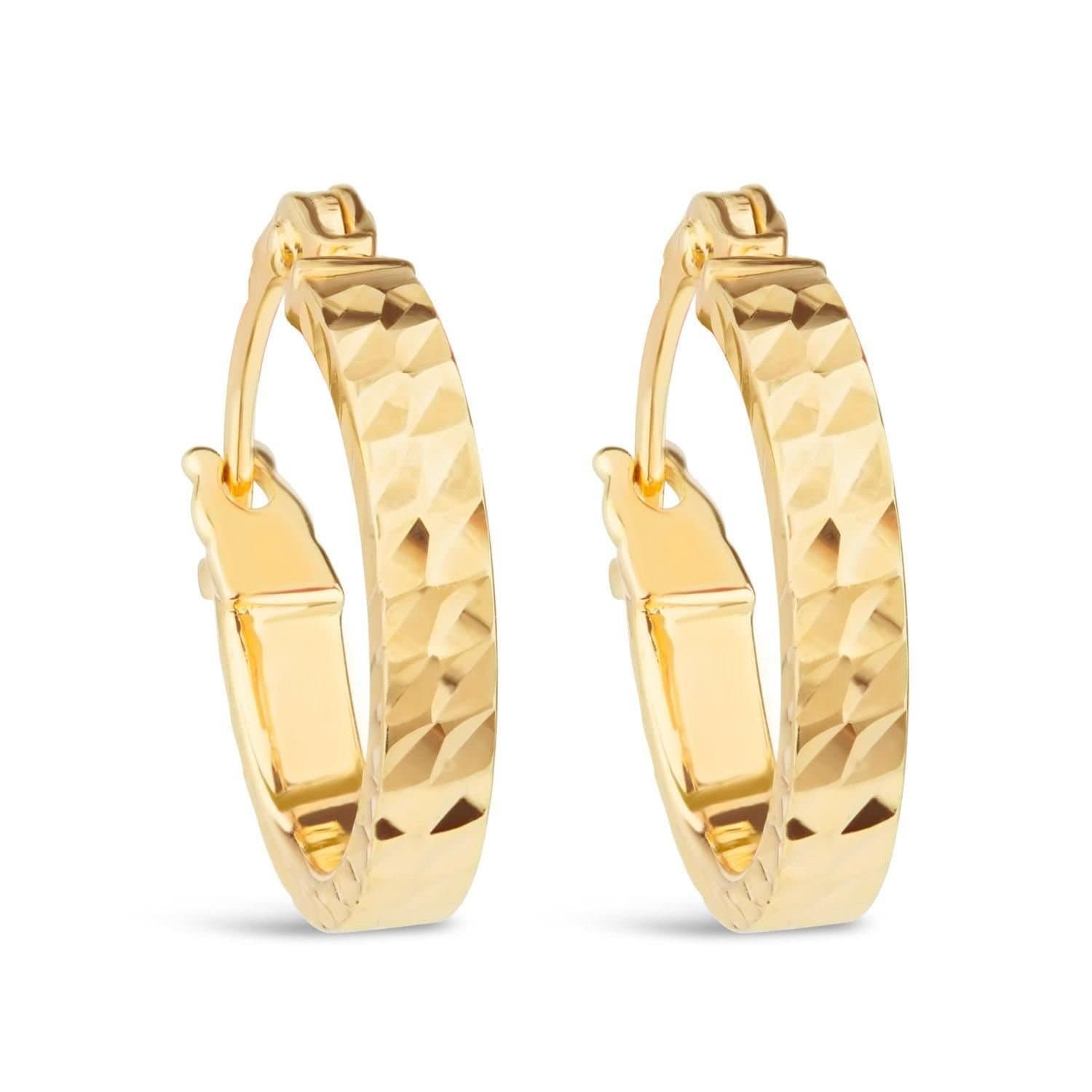 Fraser Hart Fraser Hart Women's 9ct Yellow Gold Diamond Cut Hoop Earrings