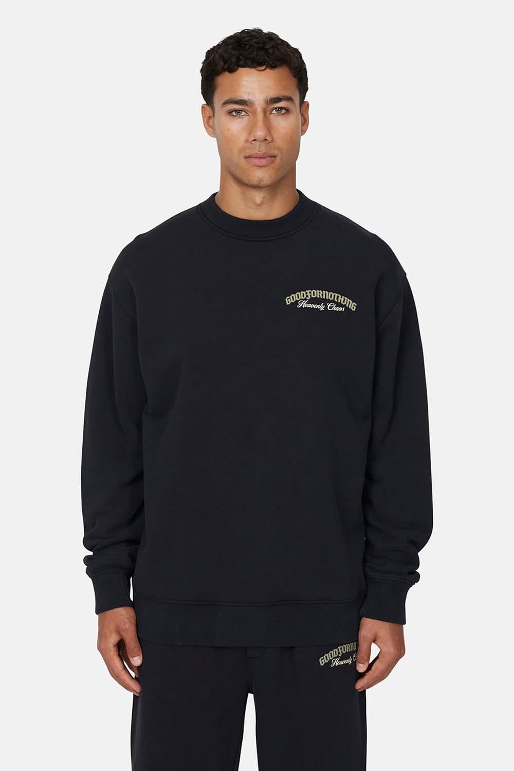 Good For Nothing Good For Nothing Black Fleece Crew Neck Sweatshirt