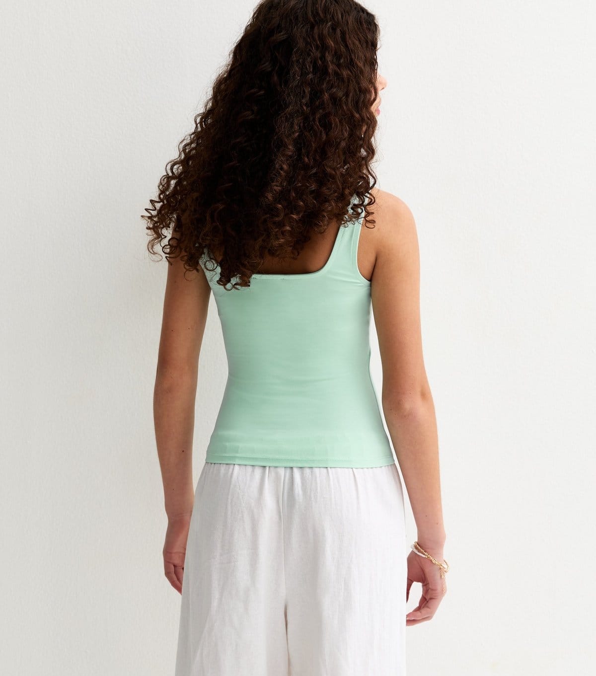 New Look Girls' Turquoise Slinky Square Neck Vest Top New Look - 4