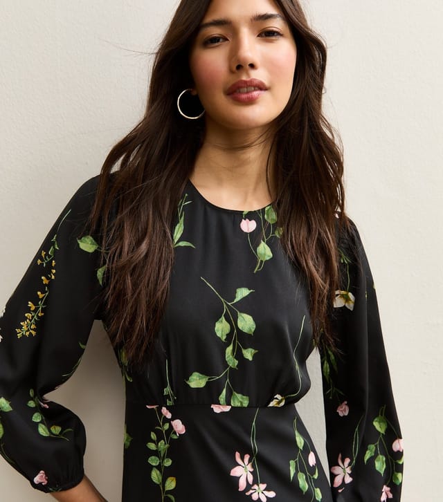 New Look Women's Black Botanical Crepe Mini Dress New Look - 3