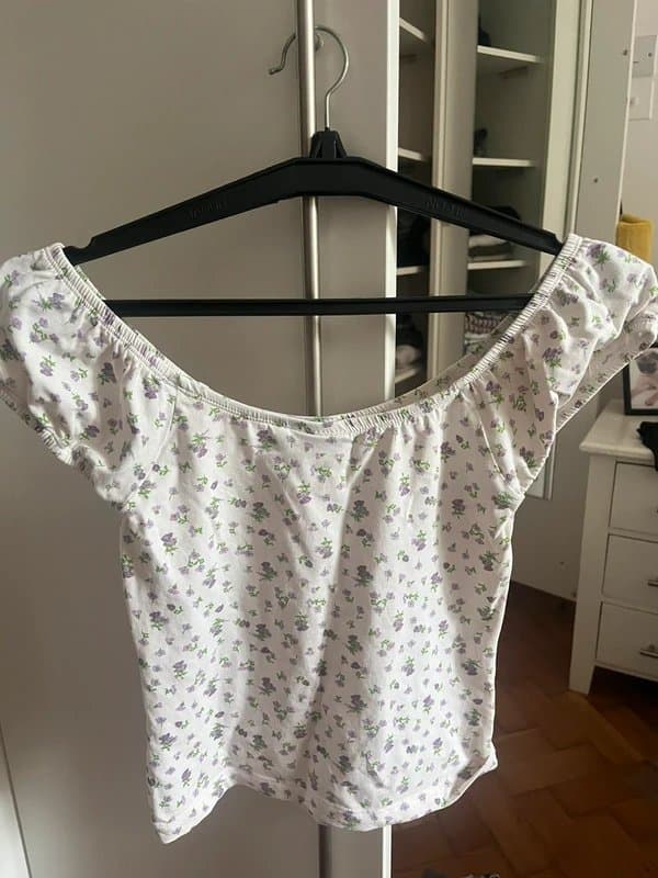 ASOS Design Slouched shoulder floral top