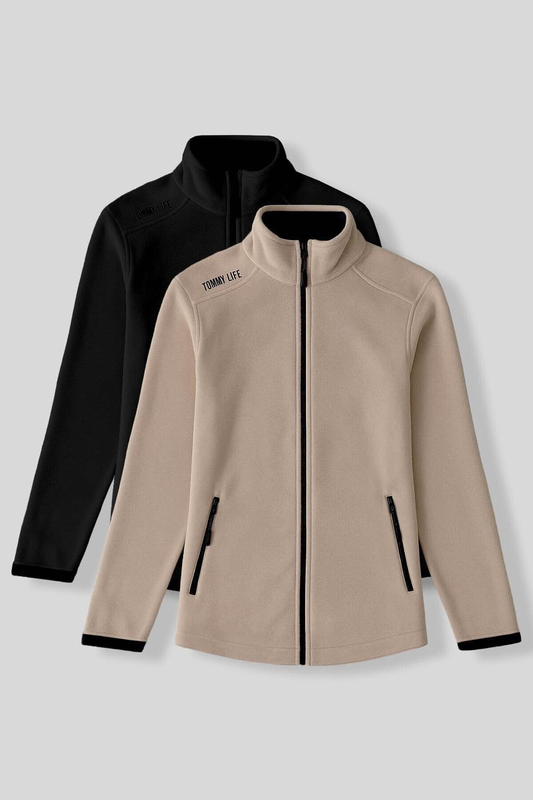 Tommy Life Tommy Life Women's Plush Zip Sweatshirt in Beige - 1