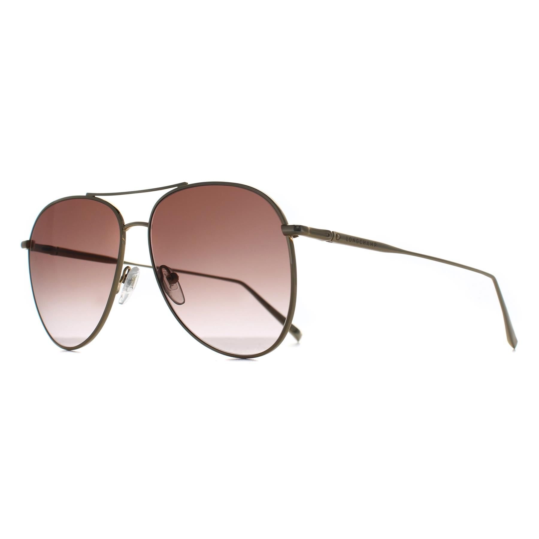 Longchamp Longchamp Women's Aviator Gold Brown Brown Gradient LO139S - 2