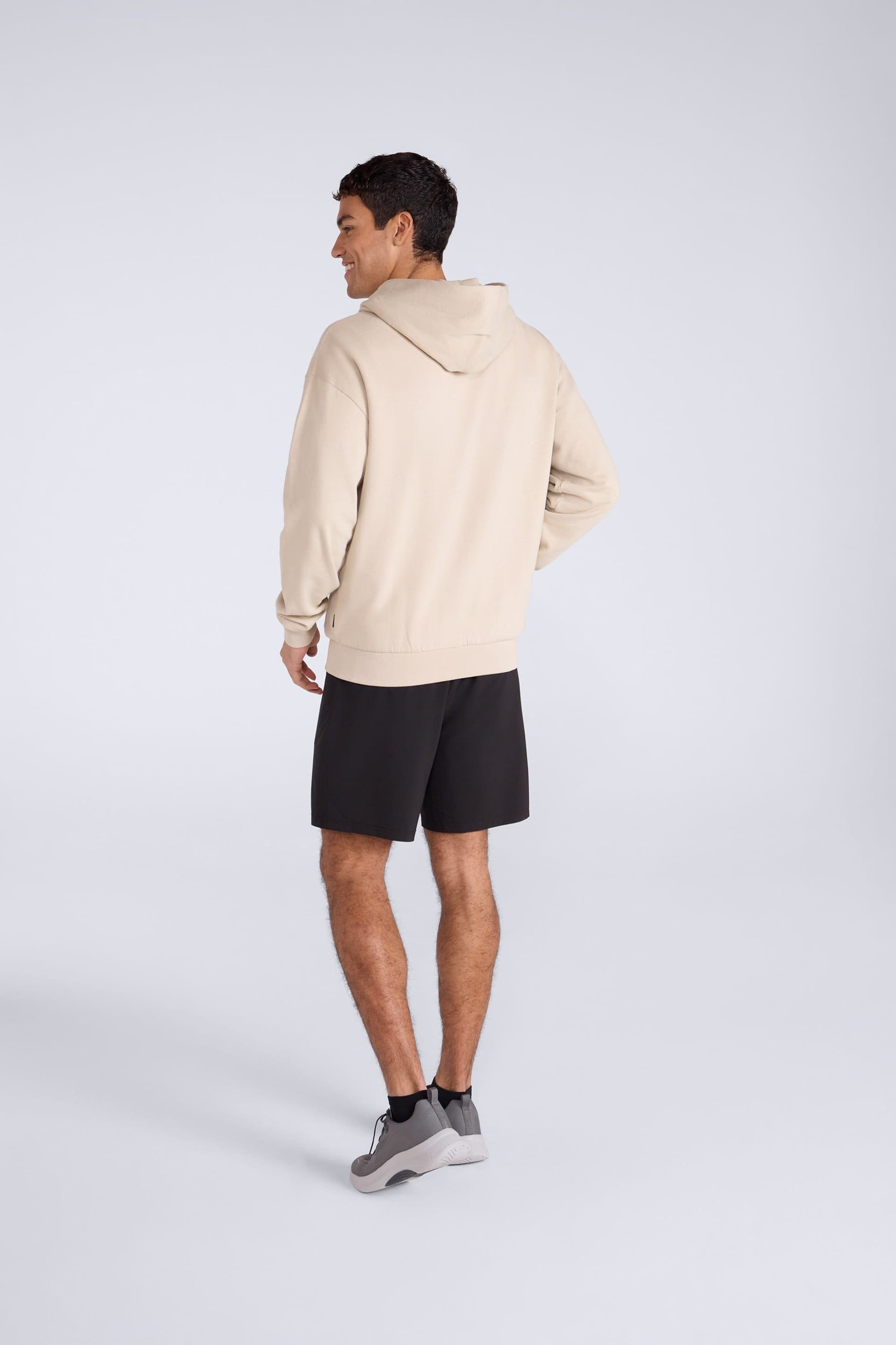 Animal Animal Men's 'Icon' Warm Comfortable Adjustable Hood Casual Logo Zip Through Hoodie in Beige - 4