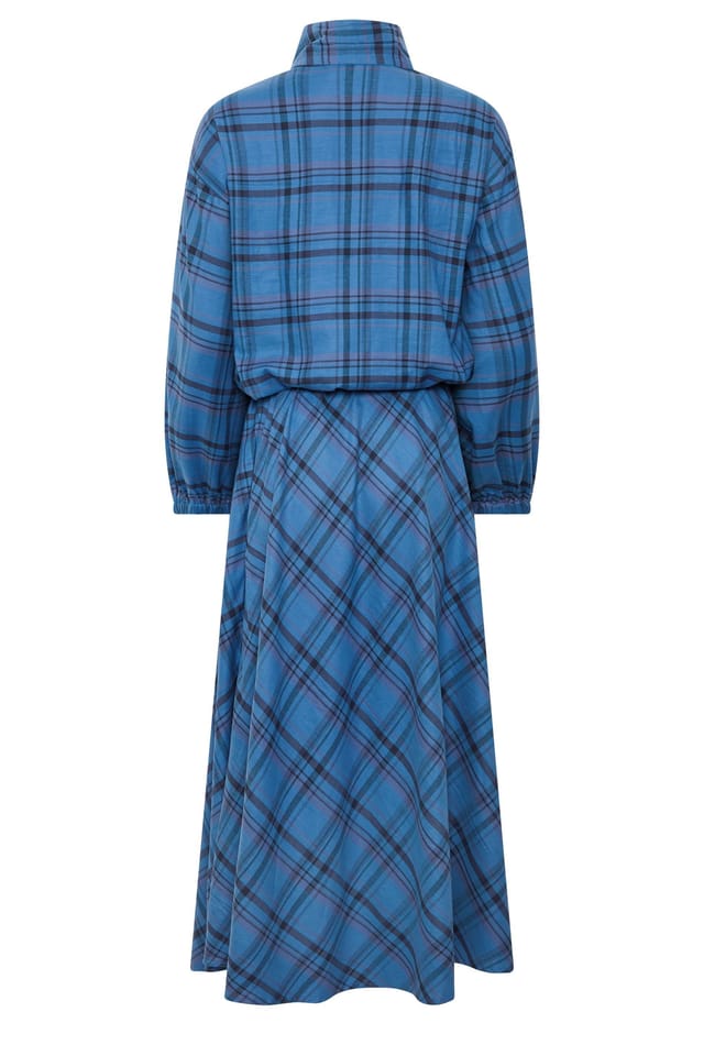 PixieGirl PixieGirl Women's Petite Check Shirt & Skirt Set in Blue - 2