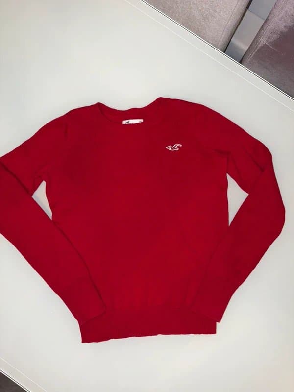 Hollister Size XS 6 UK Hollister lightweight jumper long sleeve sweater red sweatshirt