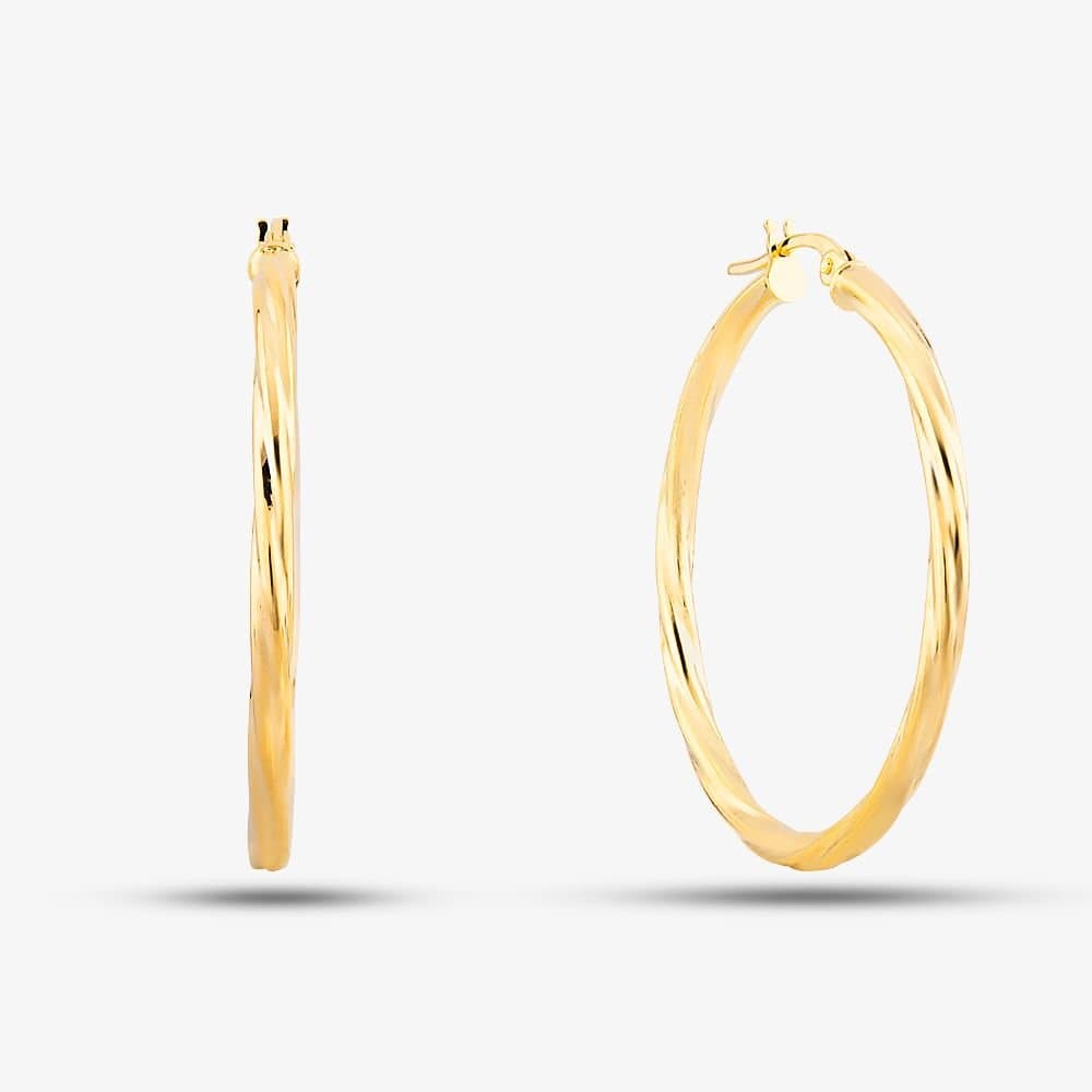 T.H.Baker T.H.Baker Gold Twist Hoop Earrings UER039Y