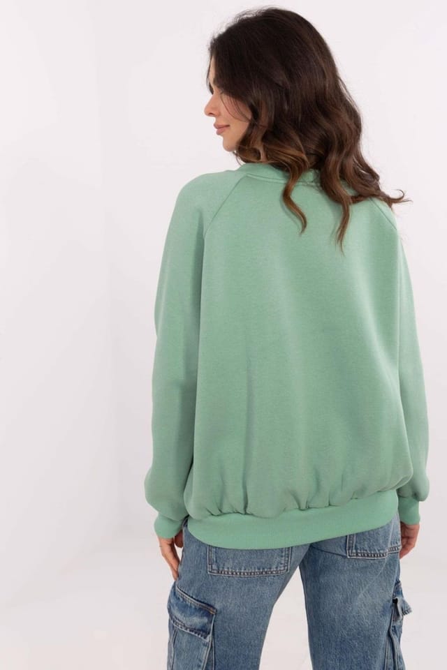 Love Lace Love Lace Women's Cotton Casual Logo Patch Embroidered Sweatshirt in Green - 3