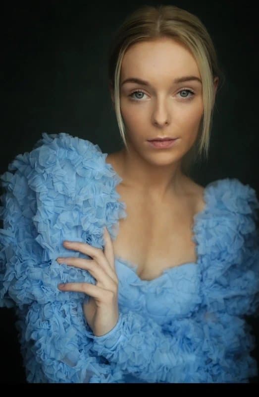 ASOS ASOS Luxe Blue ruffle corset top