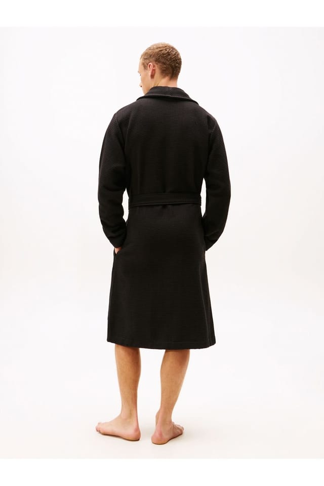 Tommy Hilfiger Tommy Hilfiger Men's Everyday Essentials Waffle Bathrobe Black - 3