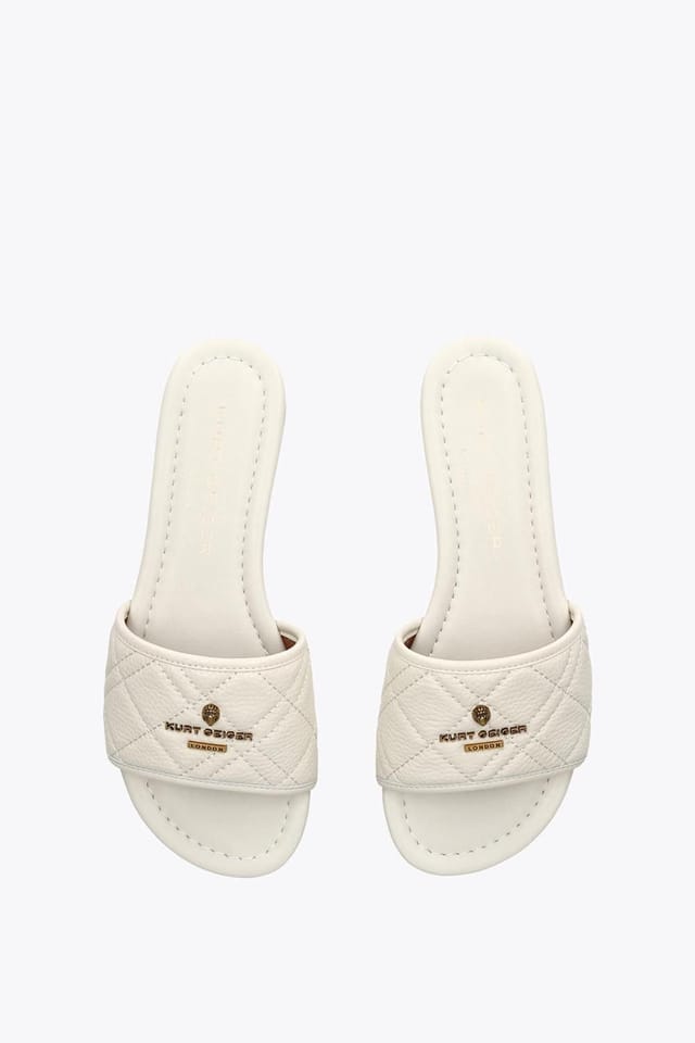 Kurt Geiger London Kurt Geiger London Women's 'Kgl Greenwich Flat Sandal' Leather Sandals in Cream - 2