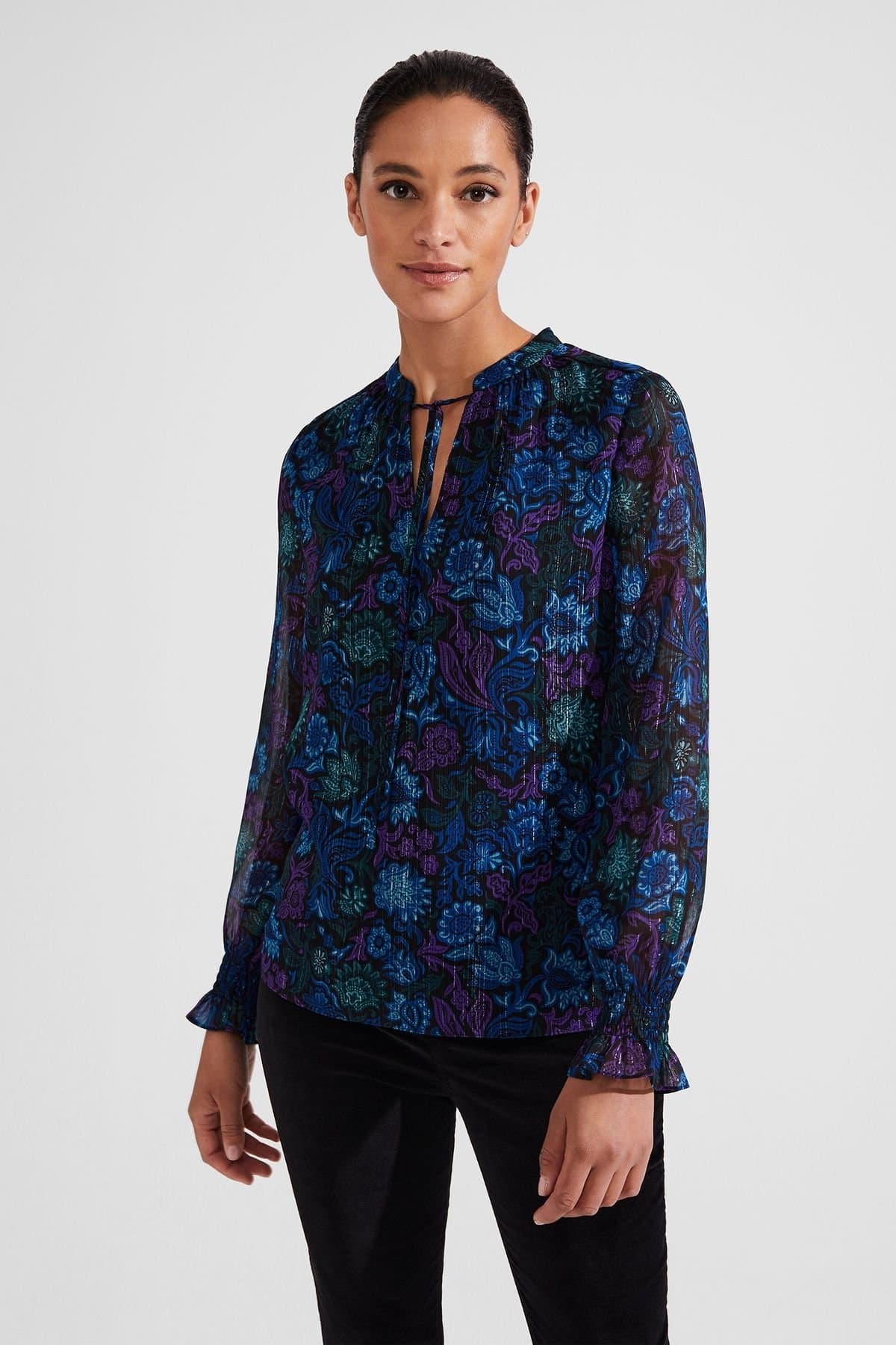 Hobbs London Hobbs London Women's Aisha Lurex Blouse in Black