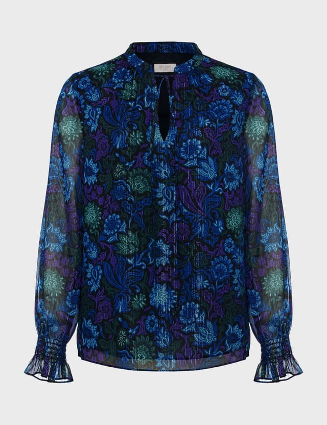 Hobbs London Hobbs London Women's Aisha Lurex Blouse in Black - 2