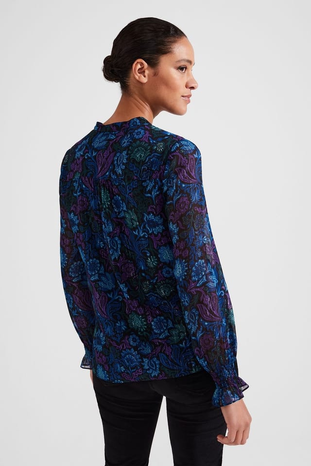 Hobbs London Hobbs London Women's Aisha Lurex Blouse in Black - 3