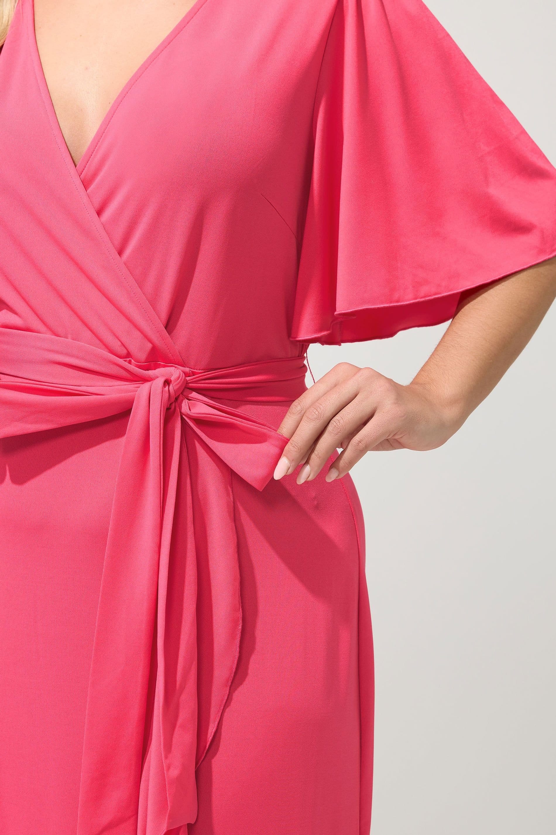 Yours Yours Women's Ruffle Hem Wrap Dress in Pink - 4