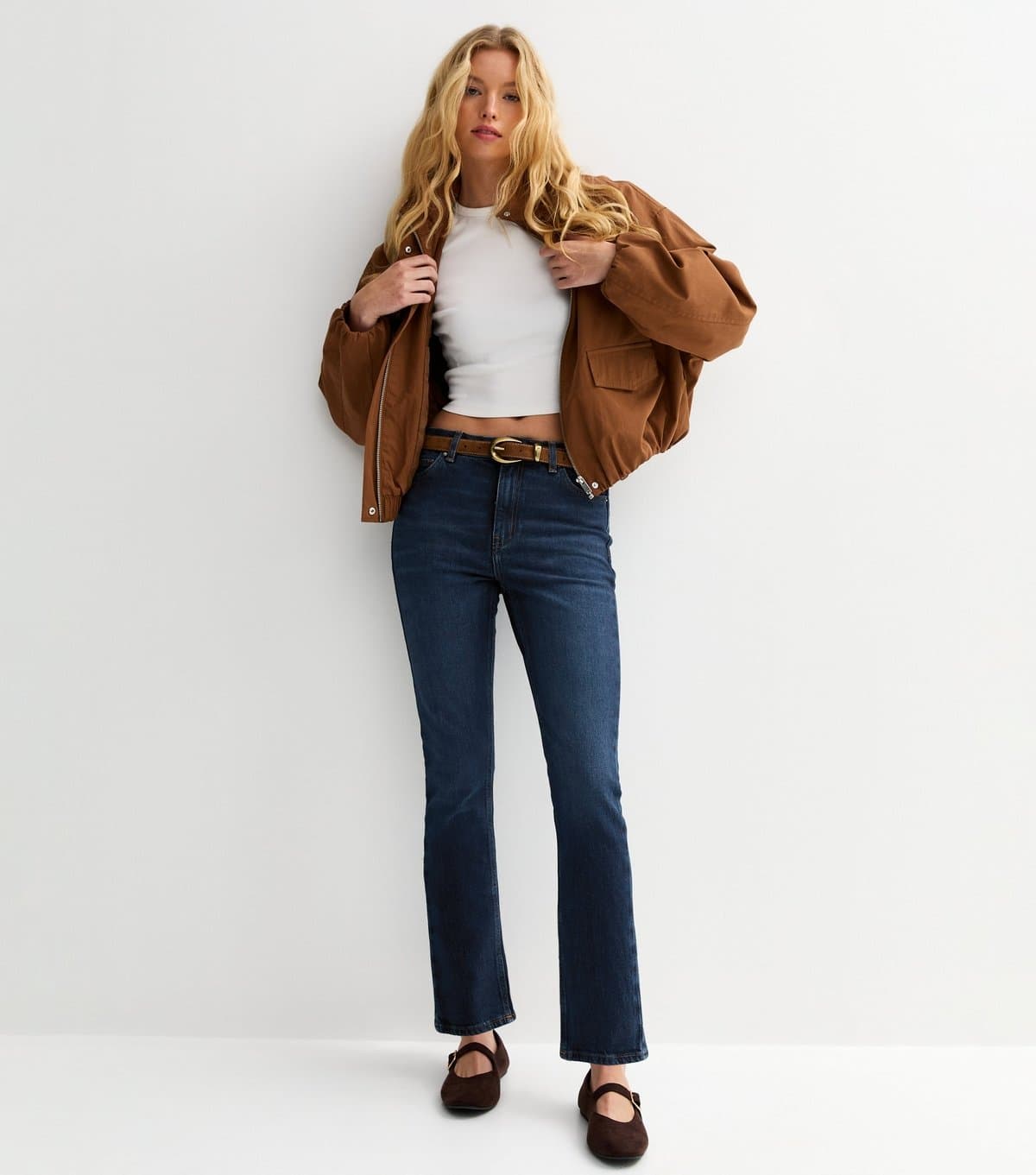 New Look Women's Dark Blue Wash Stovepipe Straight Leg Jeans New Look