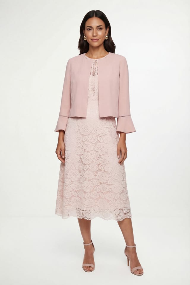 Wallis Wallis Women's Woven Flute Sleeve Jacket in Rose - 3