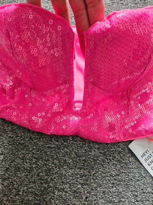 ASOS Luxe Pink Sequin Cropped Bralette