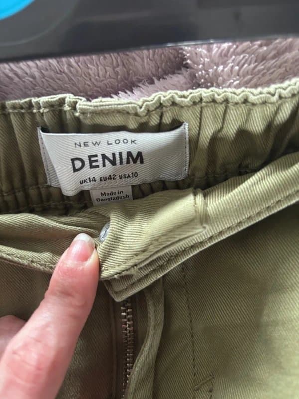 New Look New look green denim cargos size 14