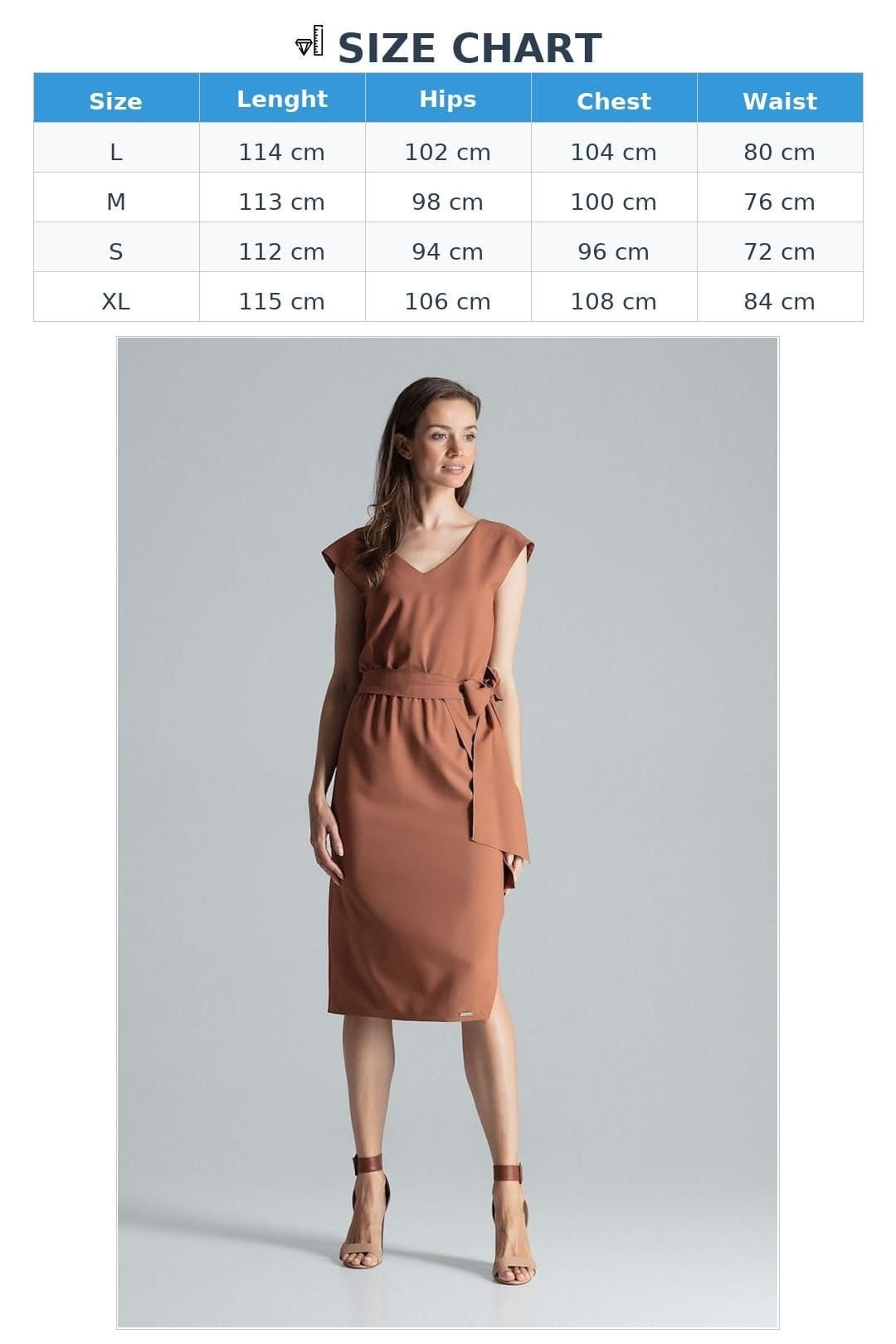 Love Lace Love Lace Women's V Neck Midi Dress Elastic Waist Slit in Brown - 4