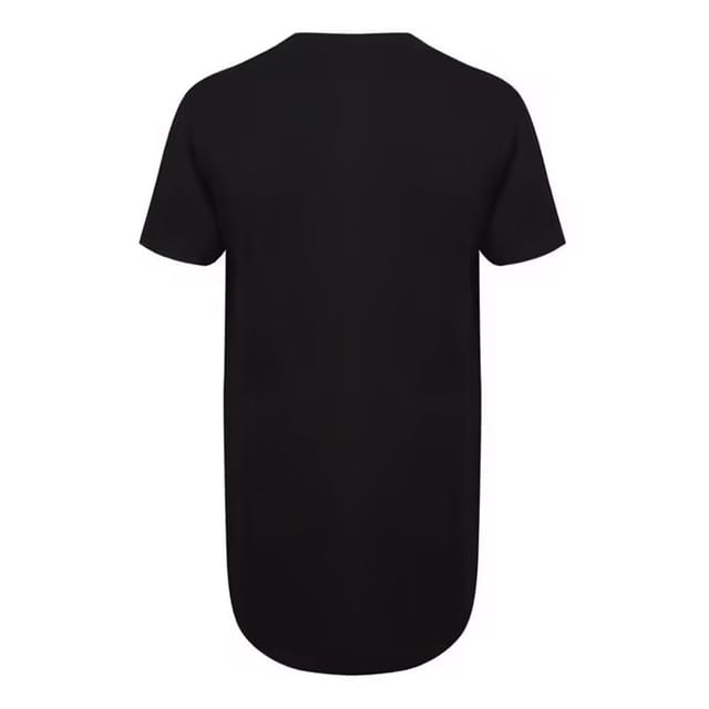 SF Men SF Men Men's Dipped Hem Longline T-Shirt in Black - 2