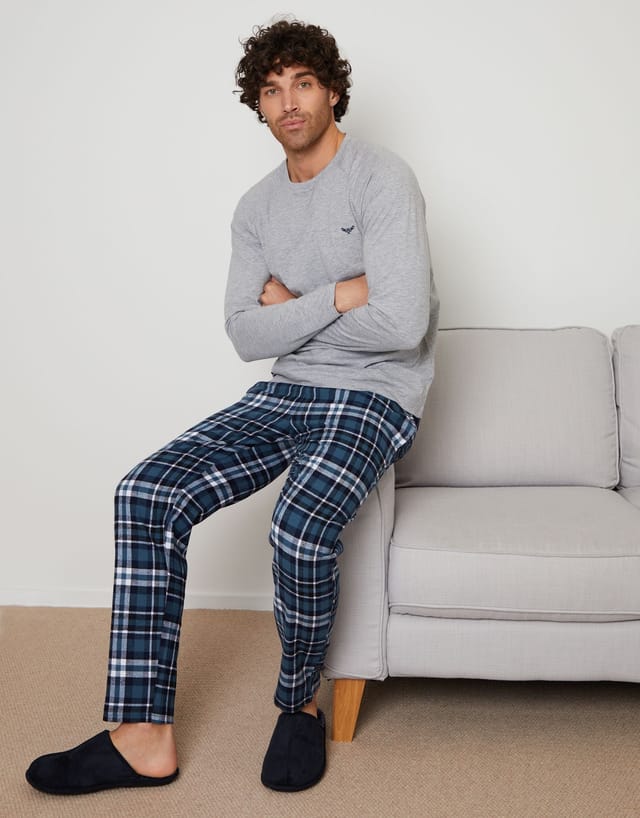 Threadbare Threadbare Men's 'Idris' Cotton Rich Pyjama Set in Grey - 3