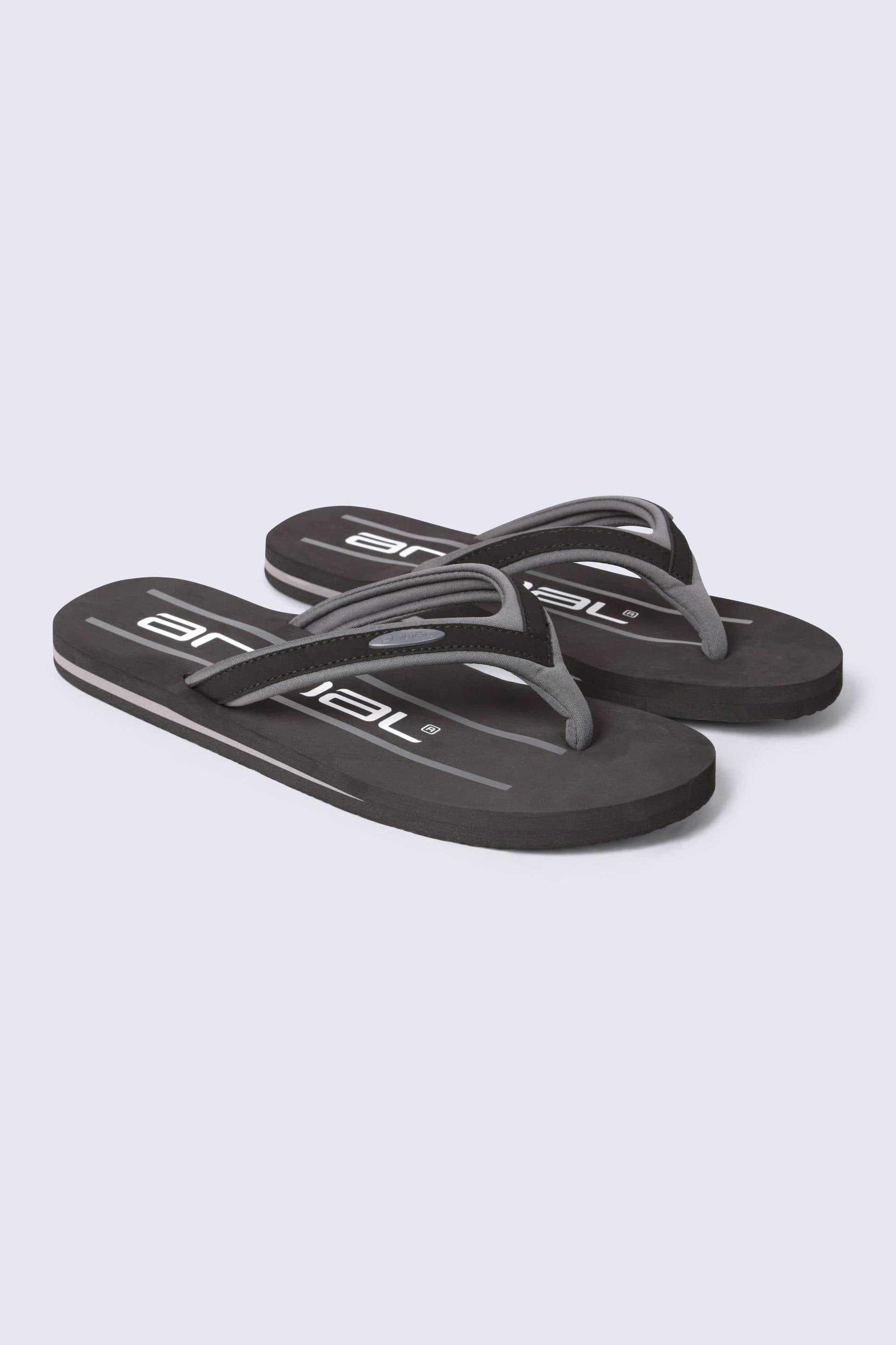 Animal Animal Men's 'Jekyl' Soft Padded Lightweight Casual Slip On Pool Beach Flip-Flops in Grey