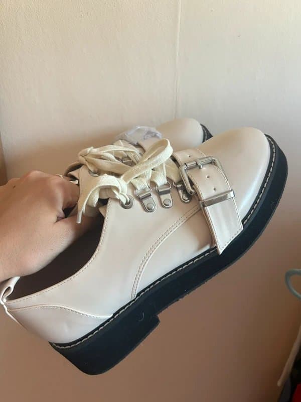 ASOS White faux leather brogues