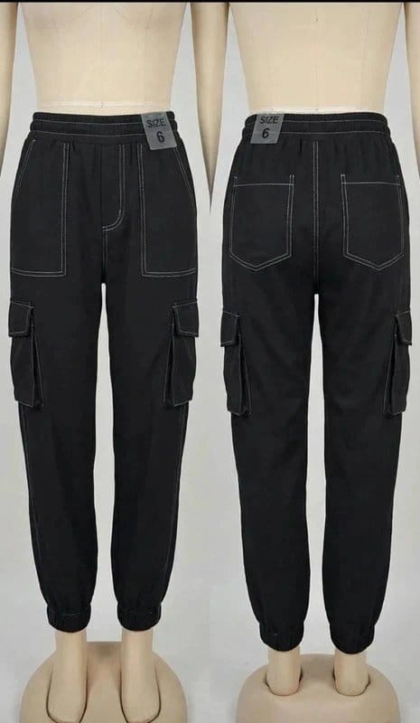 LoveOwn Black Cargo Pants for Women