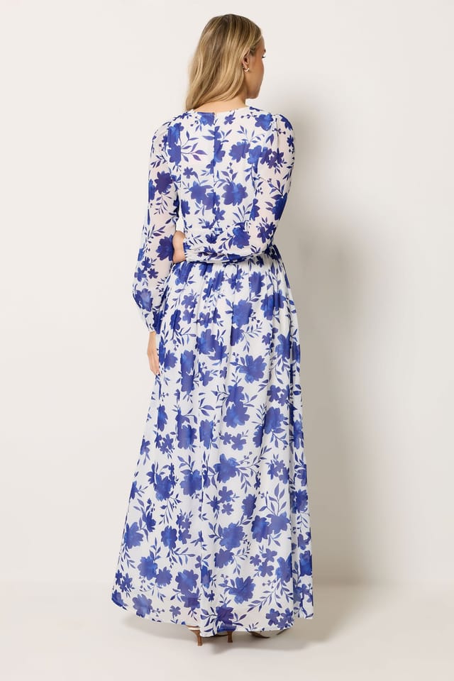 Long Tall Sally Long Tall Sally Women's Tall Floral Maxi Dress in White - 3