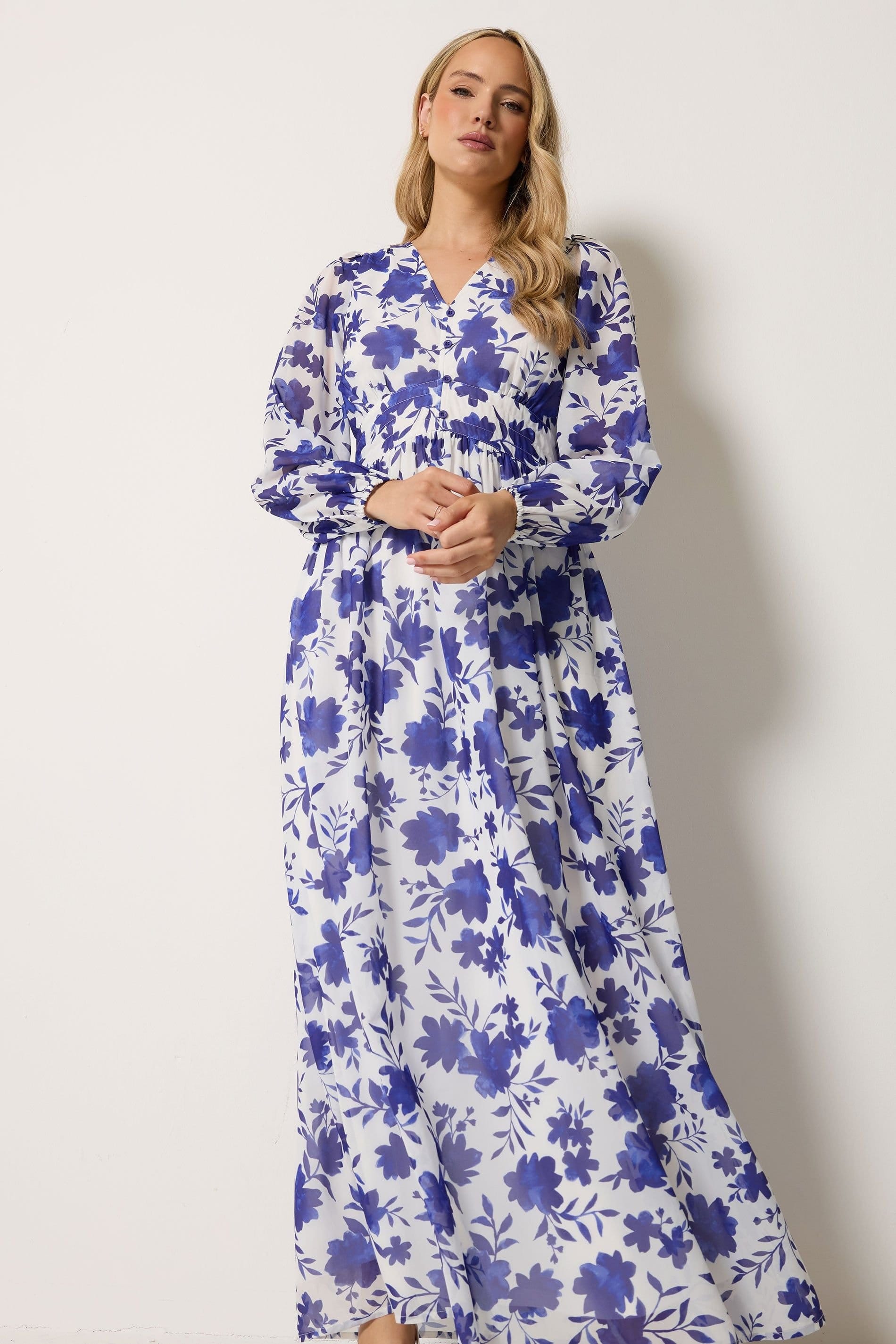 Long Tall Sally Long Tall Sally Women's Tall Floral Maxi Dress in White - 4