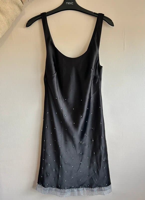 ASOS Design Black Silk Diamond Dress