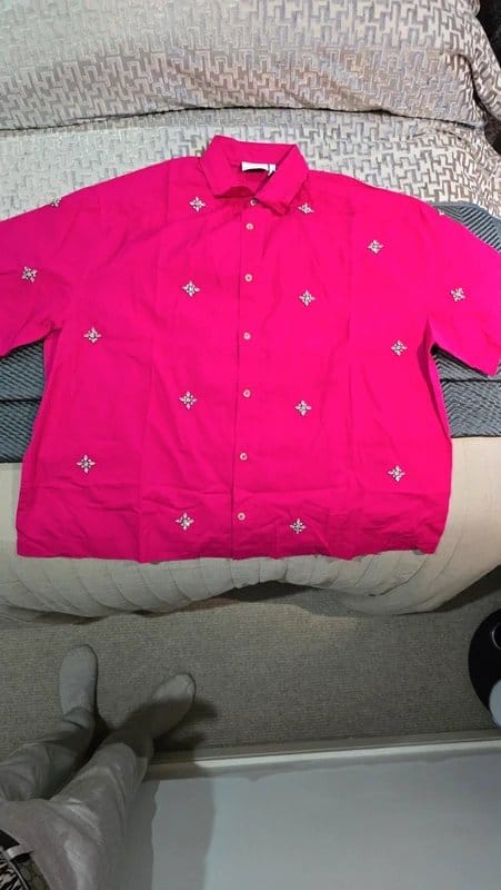 ASOS Oversized Pink Shirt with Crystal - 1