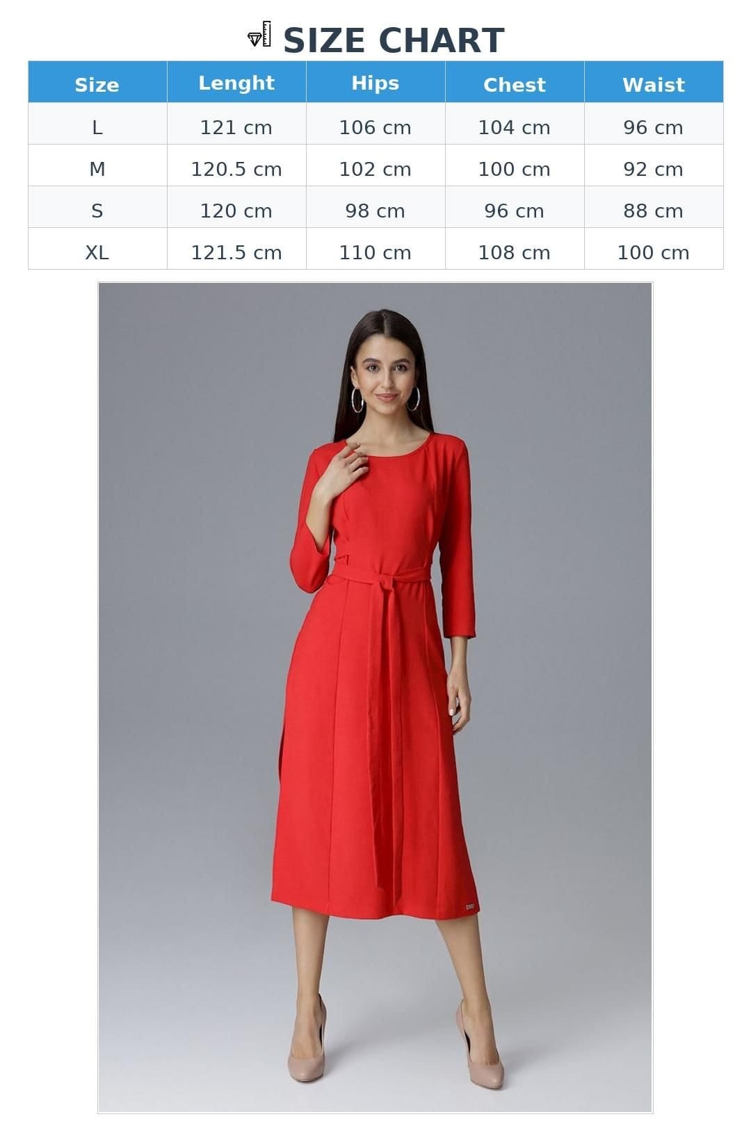 Love Lace Love Lace Women's Over the Knee Cocktail Dress with Tied Waist in Red - 4
