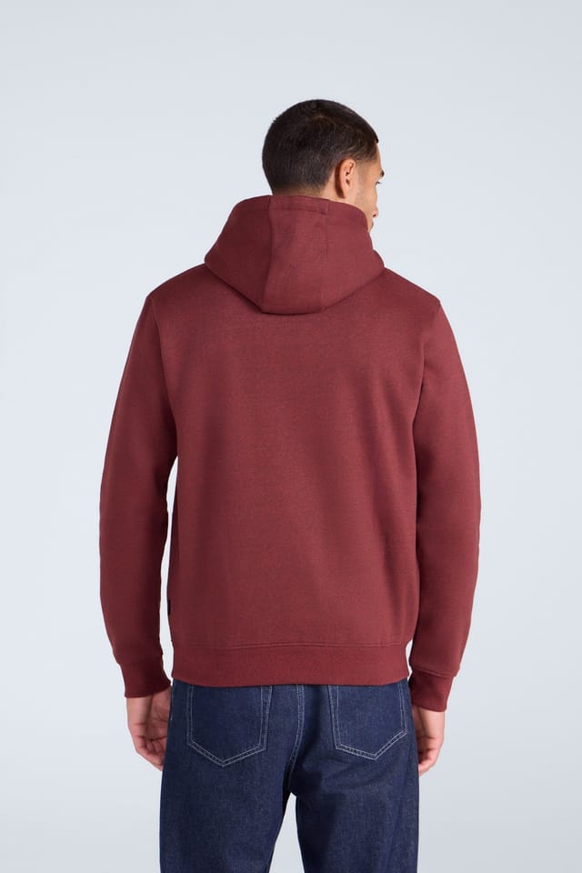 Animal Animal Men's 'Nick' Heavyweight Kangaroo Pocket Elastic Hem Cotton Snug Fit Hoodie in Red - 3