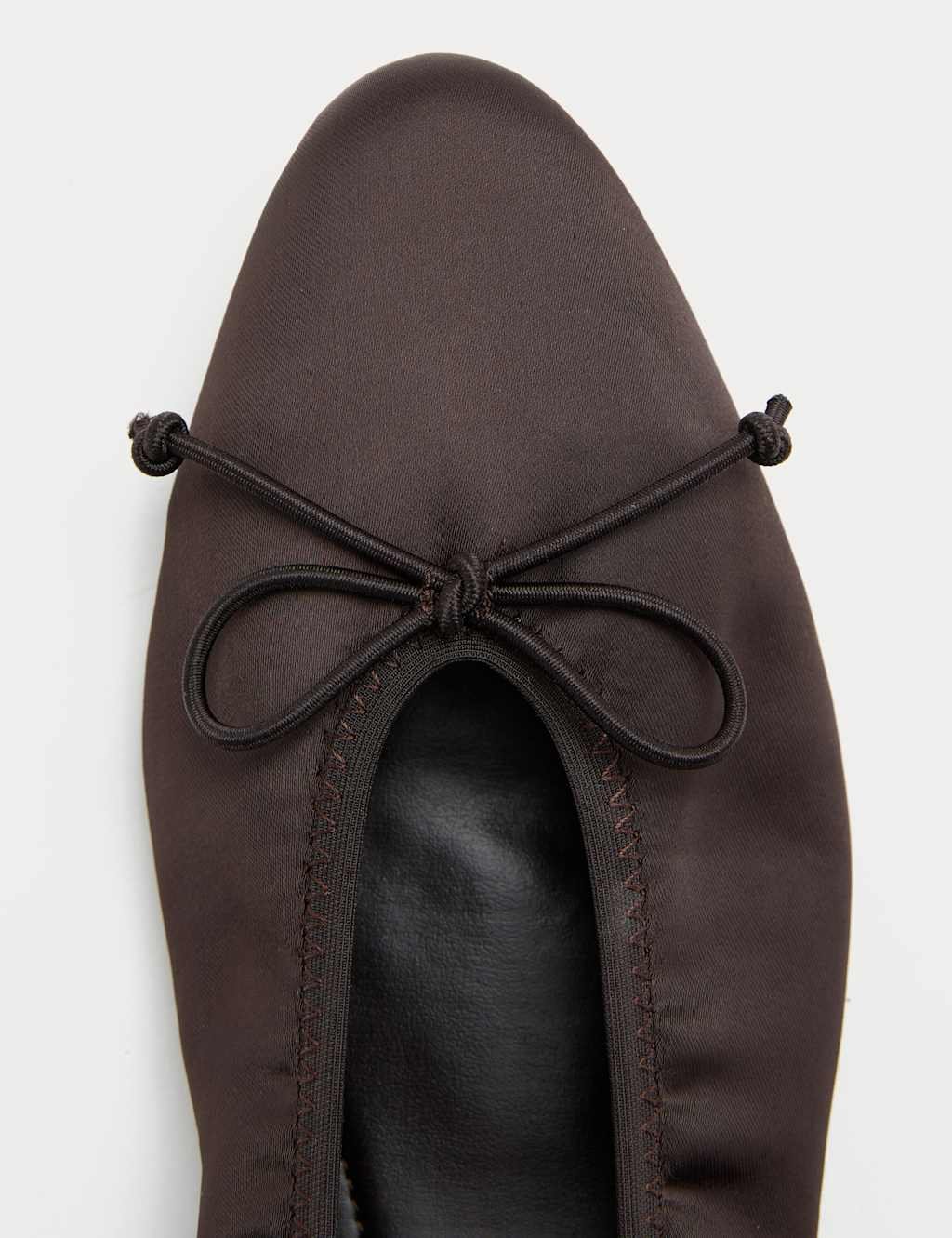 Marks & Spencer M&S Satin Flat Ballet Pumps Chocolate - 2