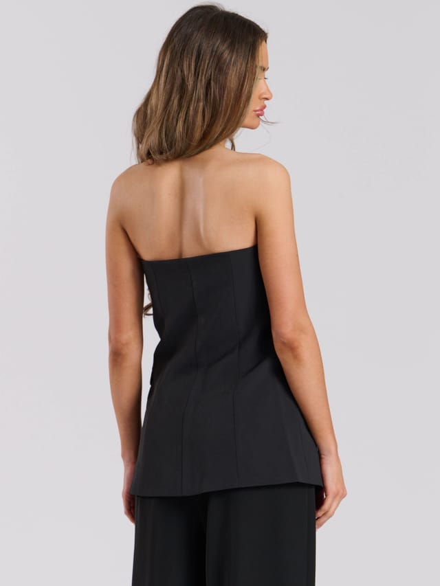 Finding Friday Finding Friday Women's Tailored Strapless Longline Top in Black - 3