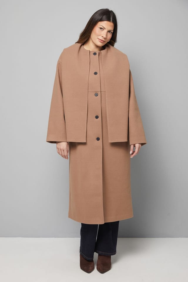 Wallis Wallis Women's Scarf Car Coat in Mink - 2
