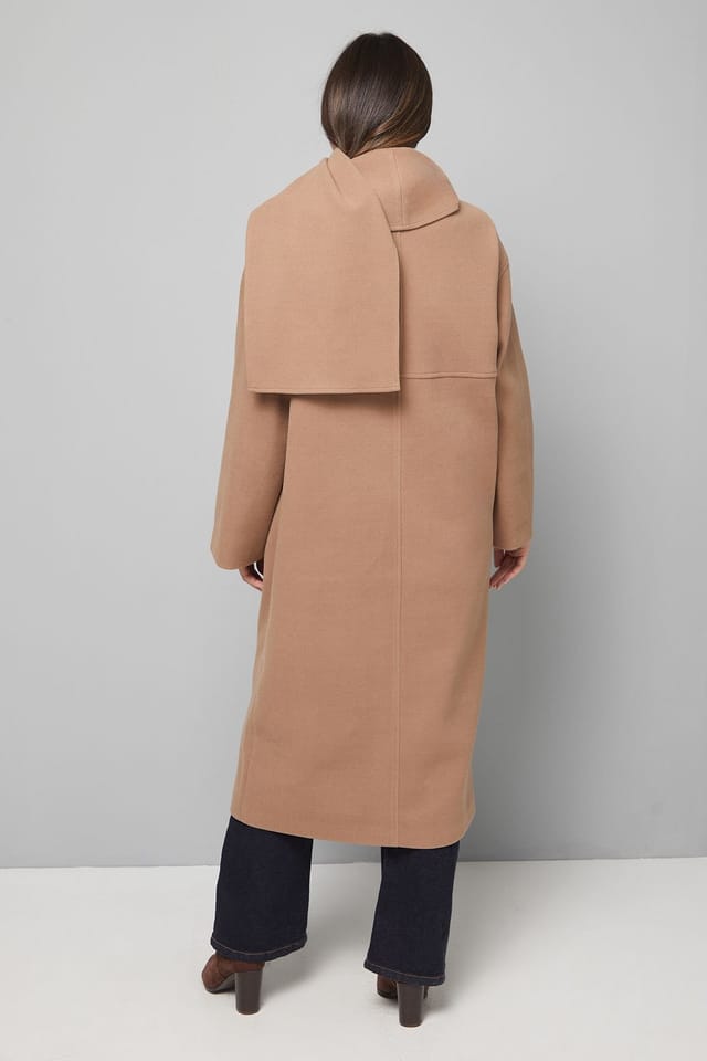 Wallis Wallis Women's Scarf Car Coat in Mink - 3
