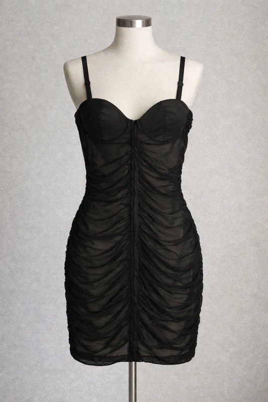 Miss Floral miss floral black ruched padded bust dress size 14 bnwot