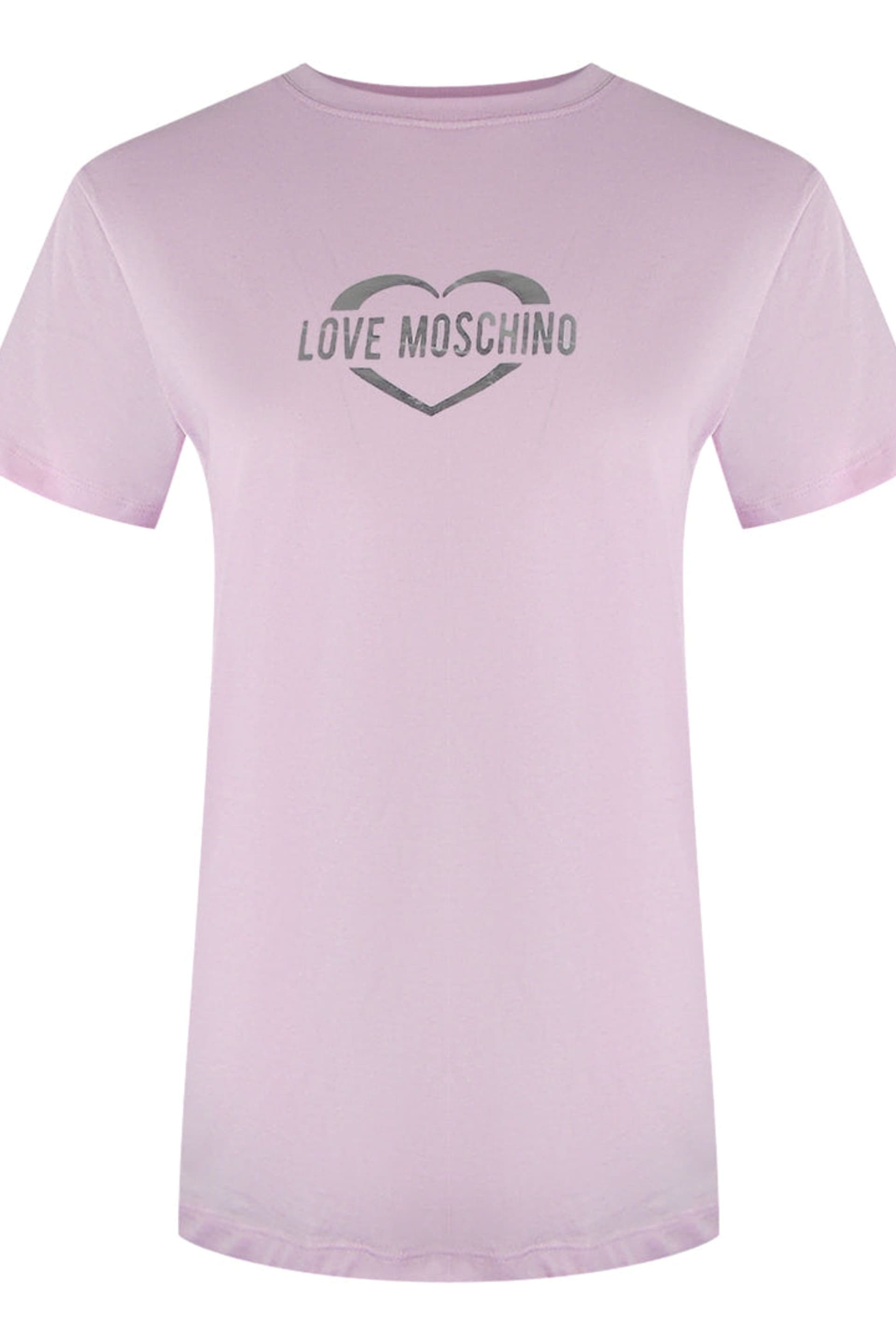 Love Moschino Love Moschino Women's Short Sleeve Round Slim Fit T-shirt in Lilac
