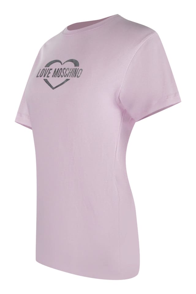 Love Moschino Love Moschino Women's Short Sleeve Round Slim Fit T-shirt in Lilac - 2