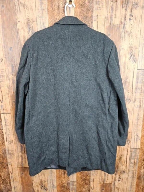 Burton Vintage Burton Tailored Overcoat - Grey Wool - Double Breasted - Made in England