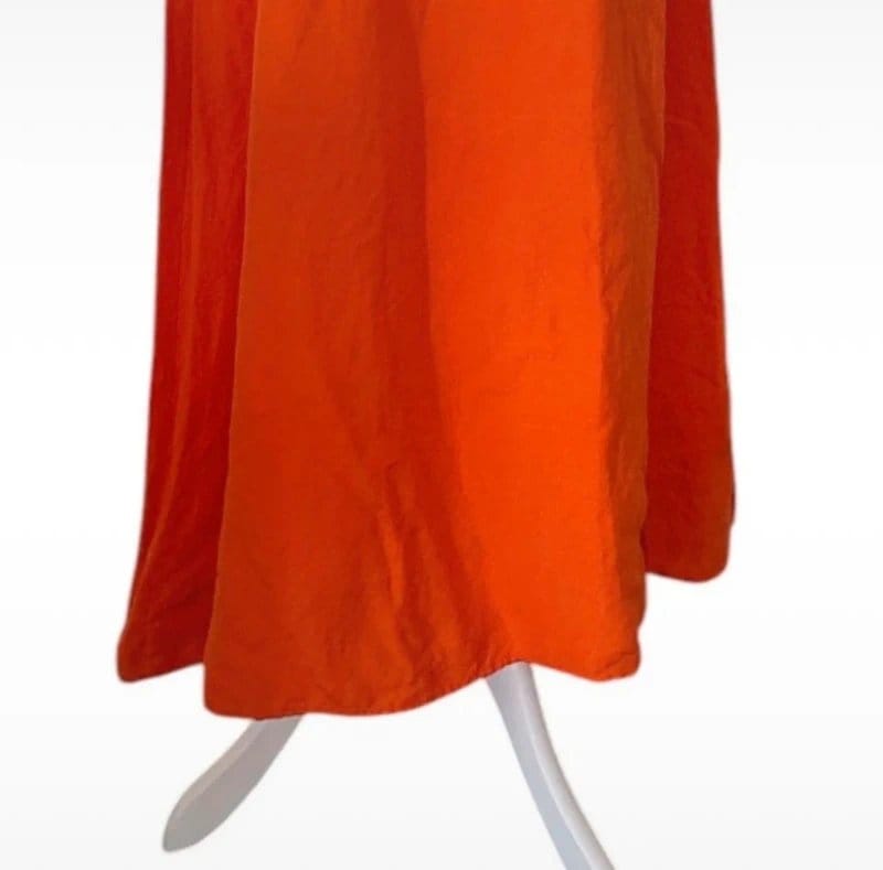 V by Very Linen Maxi Dress Size 16 Orange Holiday Ready BBQ Office