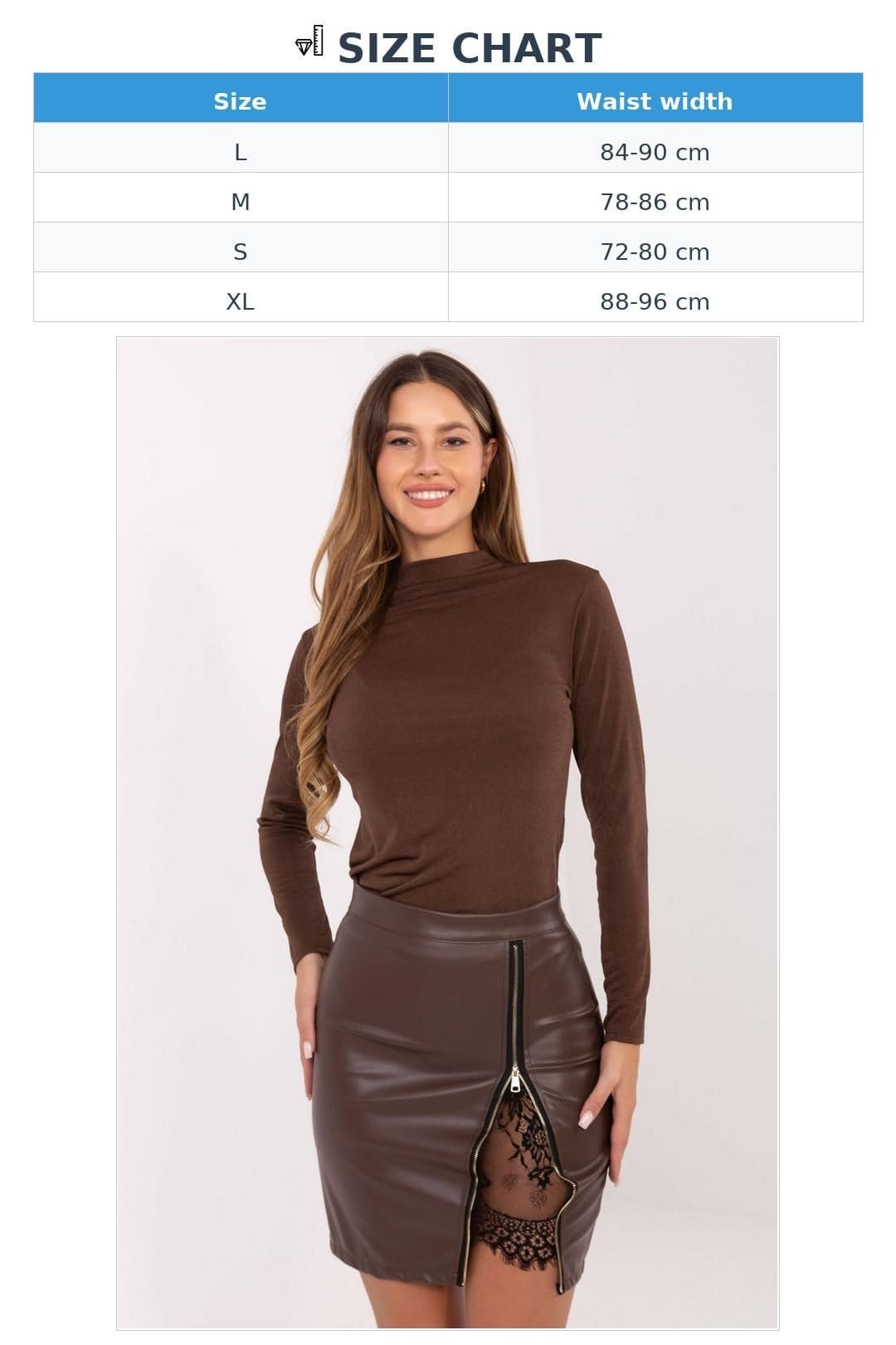 Love Lace Love Lace Women's Insulated Lace Insert Mini Leather Skirt in Brown - 4